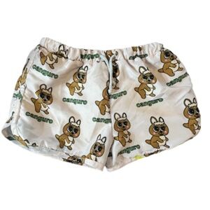 Hugo Loves Tiki Short Kid 6 Tan Pull On Kangaroo Summer Beach Preppy Modern 80s